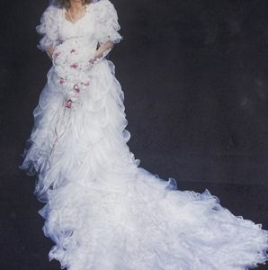 Vintage 1980's Cinderella-Style Wedding Gown, Sz 8